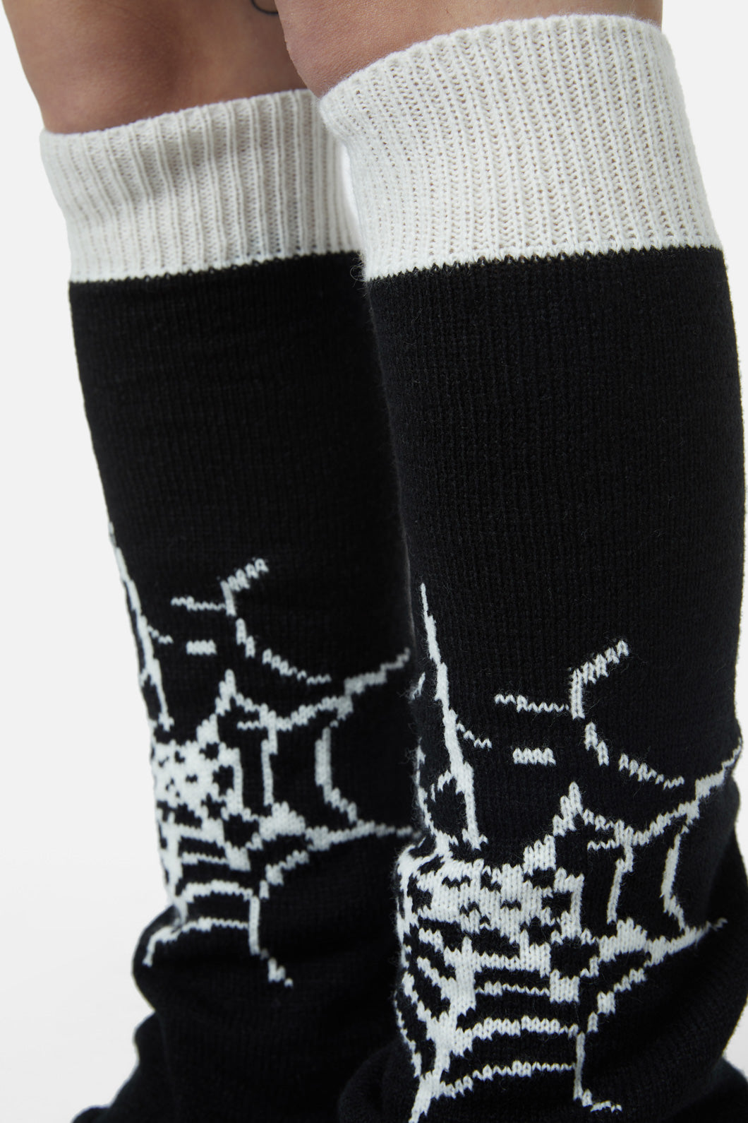 Stylish Spider Web Design Leg Warmers for a Cool Look