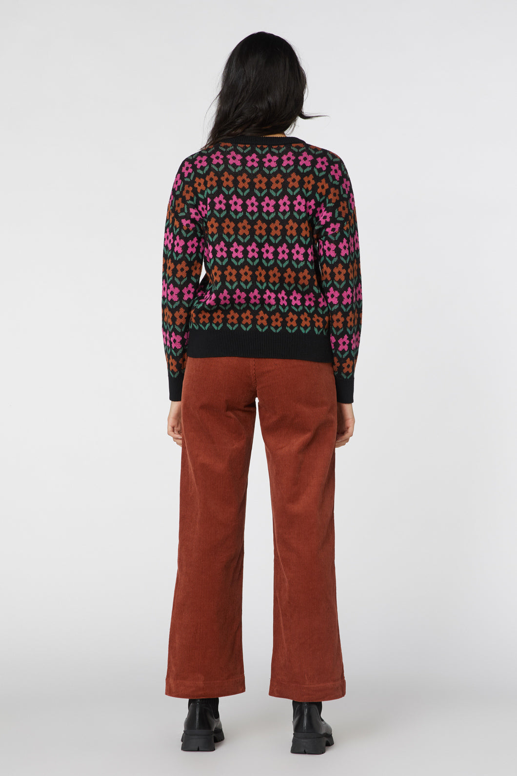 Charming Penny Floral Knit Sweater for a Fashionable Wardrobe