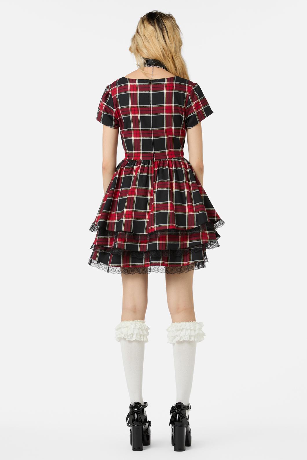 Infinite Gothic Style Tartan Women's Dress for Fashion Lovers