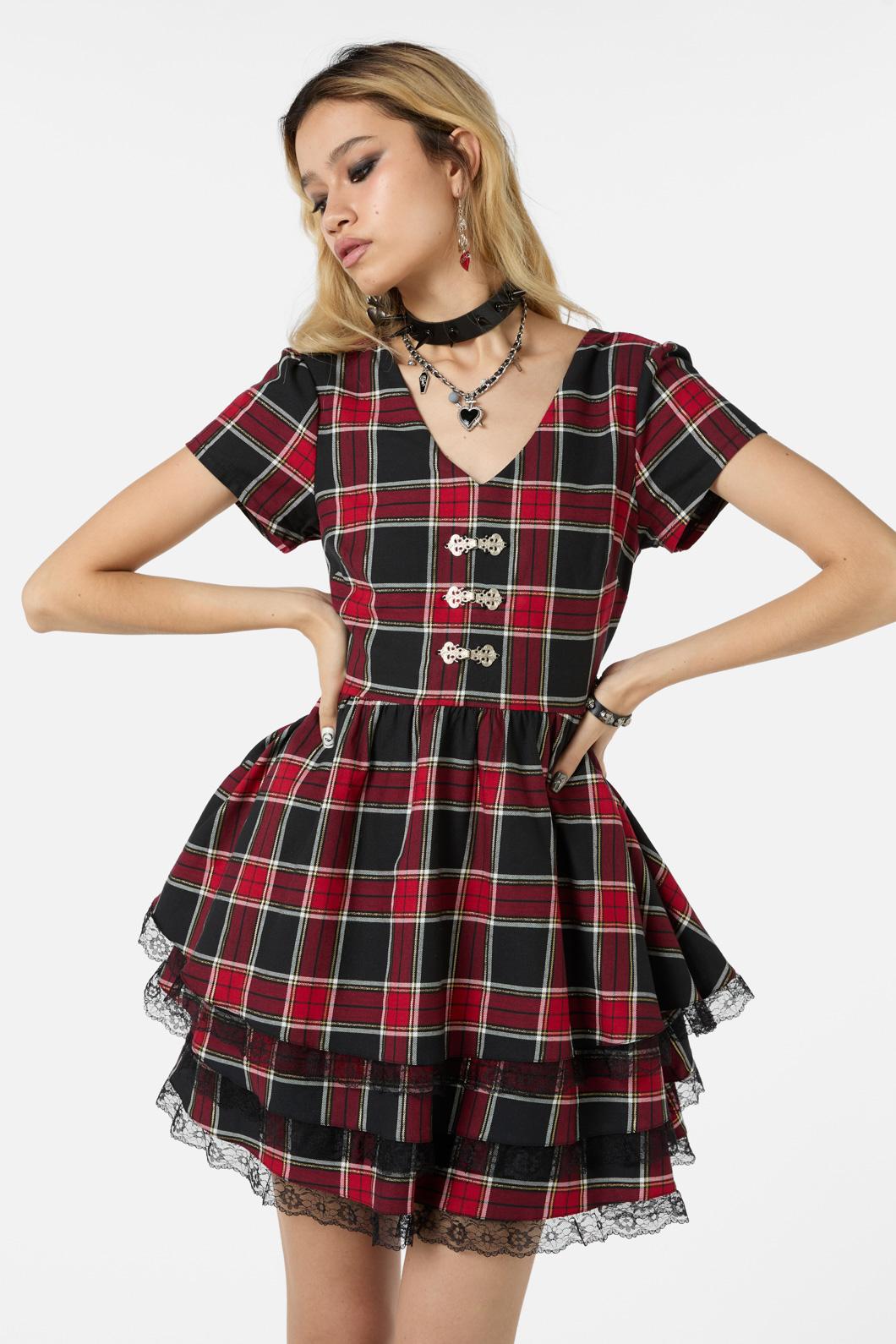 Infinite Gothic Style Tartan Women's Dress for Fashion Lovers