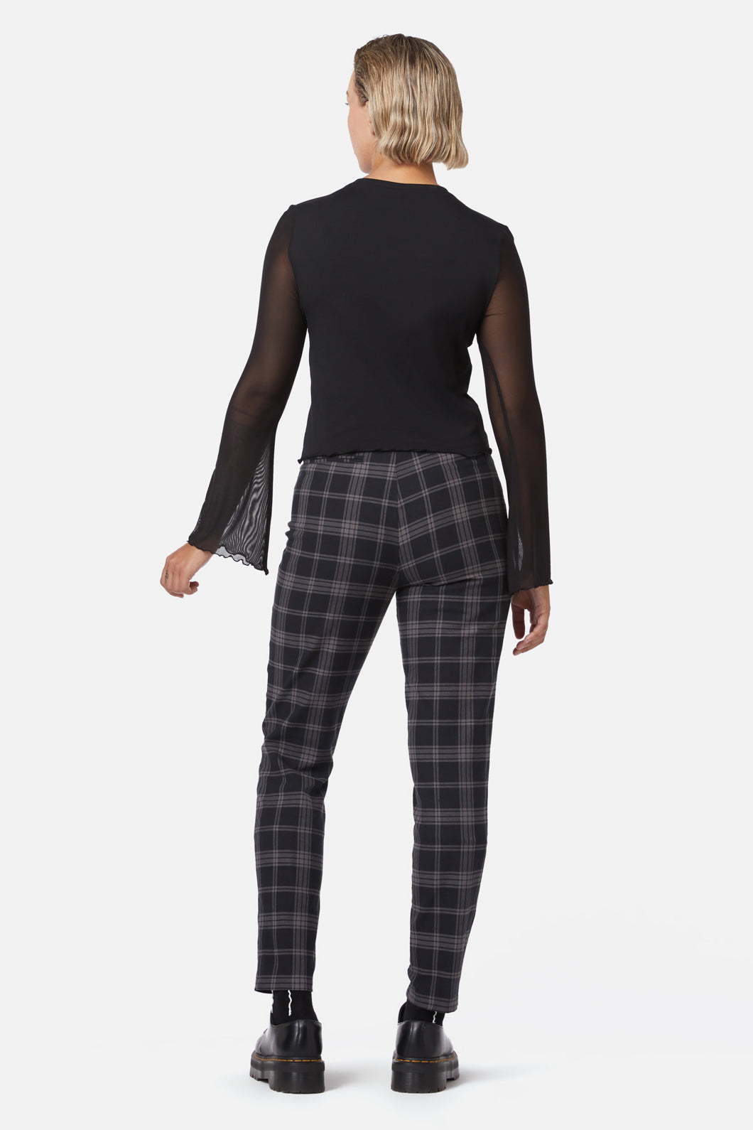 Stylish Pentagram Contrast Mesh Women's Top for Fashionable Wear