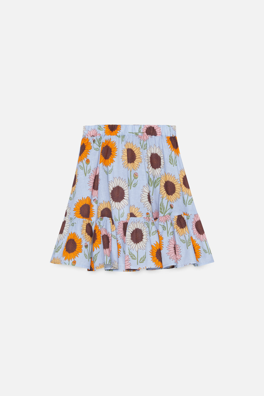 Soft Organic Cotton Printed Sunflower Skirt for Kids
