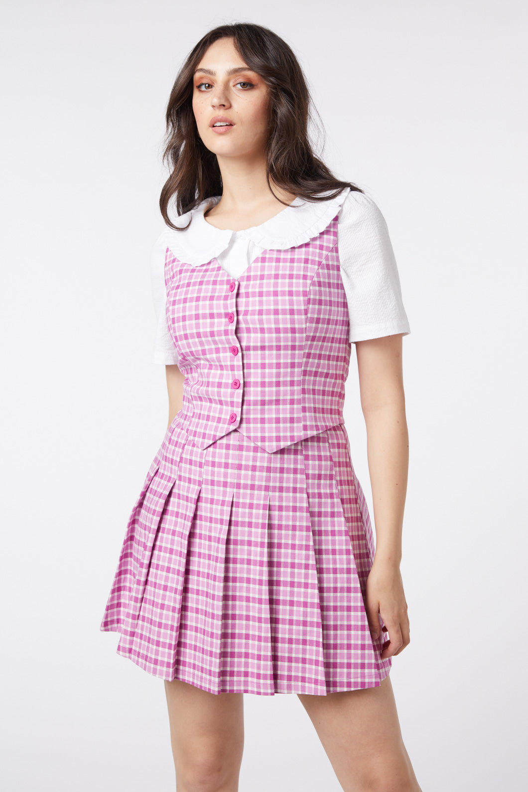 Classic Taylor Checked Women's Vest for Layering