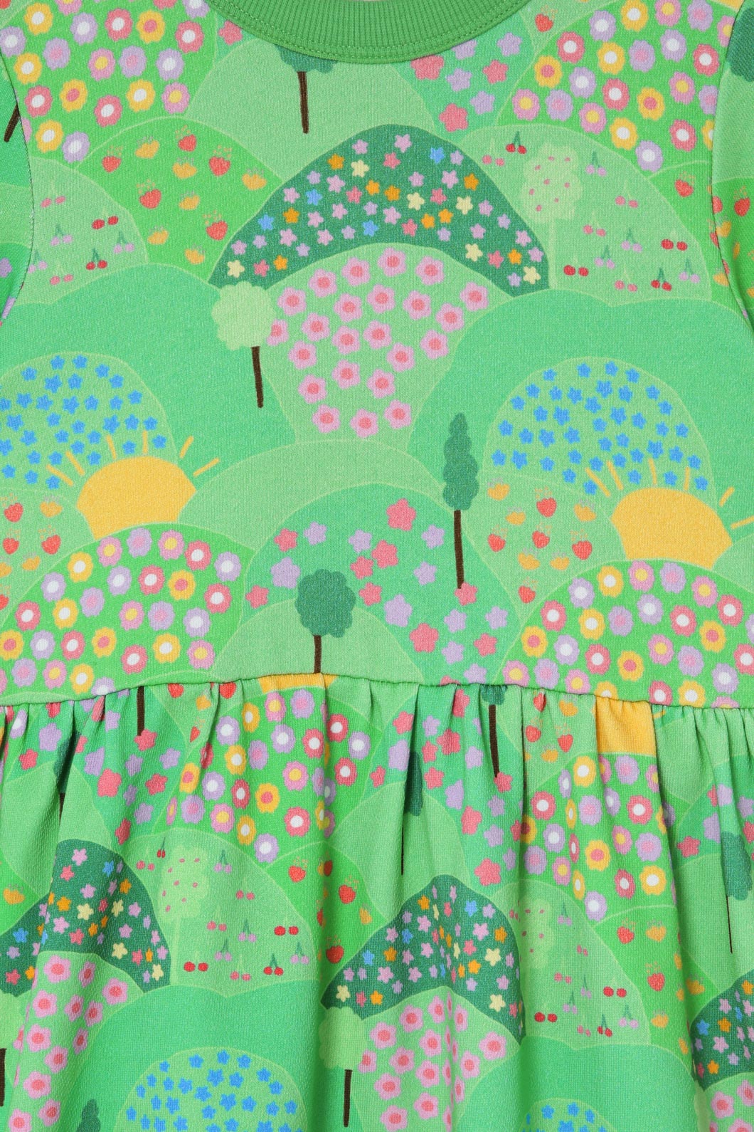 Sunny Side Children's Printed Cotton Loopback Sweater Dress for Everyday Wear