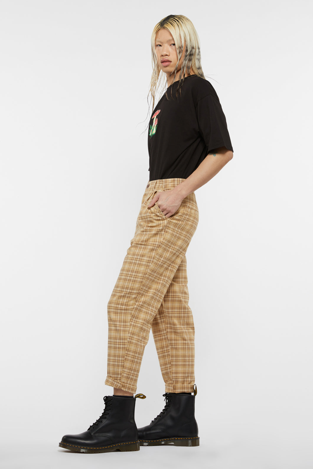 Unisex Meadow Tartan Straight - Leg Pant for Punk and Alt Fashion