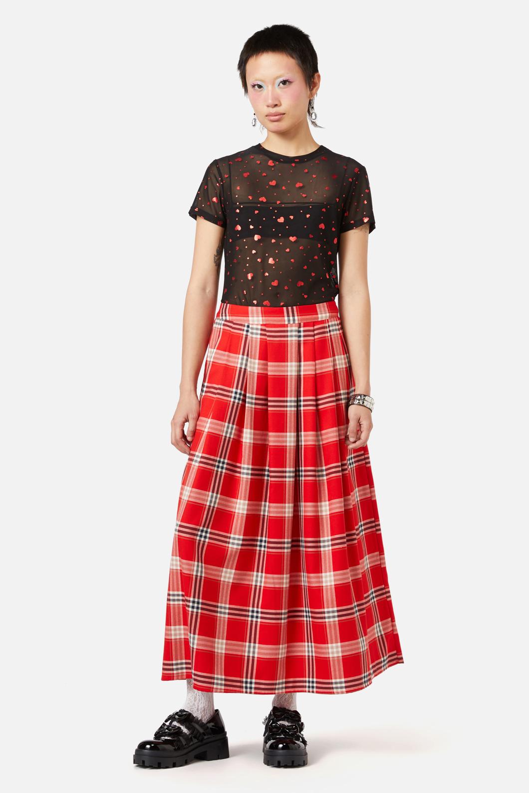 Stylish Queen Of Cats Cotton Tartan Women's Skirt