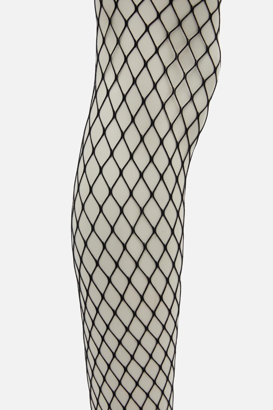 Full-Length Plus Size Wide Mesh Black Fishnet Tights