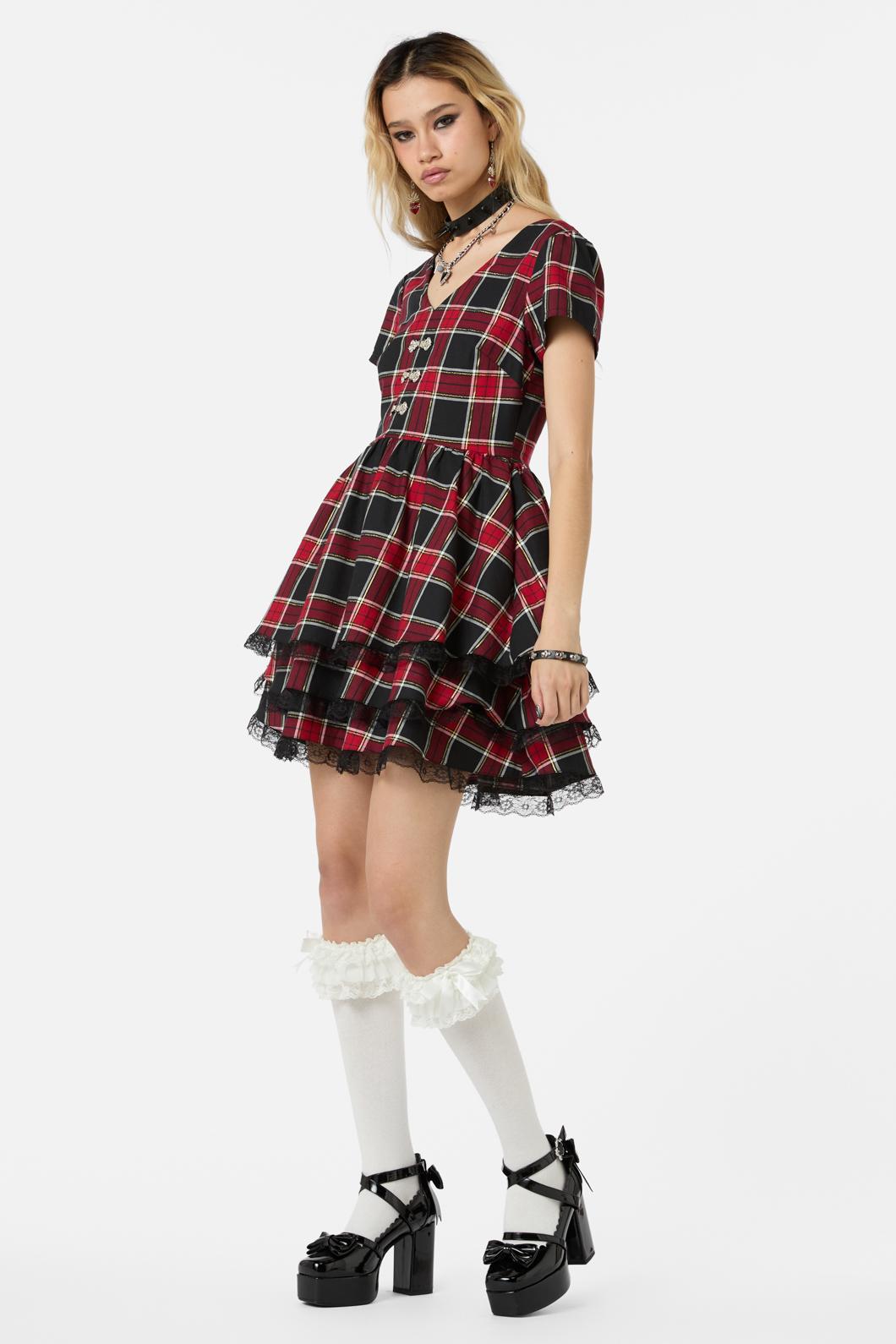 Infinite Gothic Style Tartan Women's Dress for Fashion Lovers