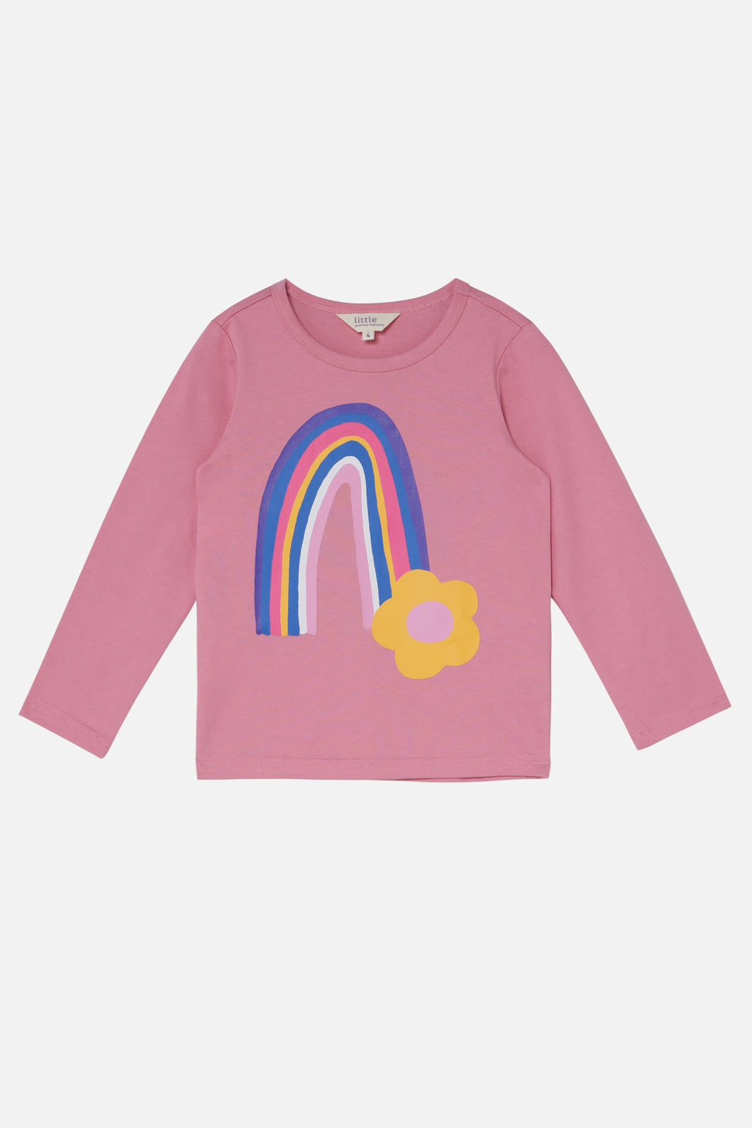 Soft Cotton Rainbow Print Long-Sleeve Tee for Kids