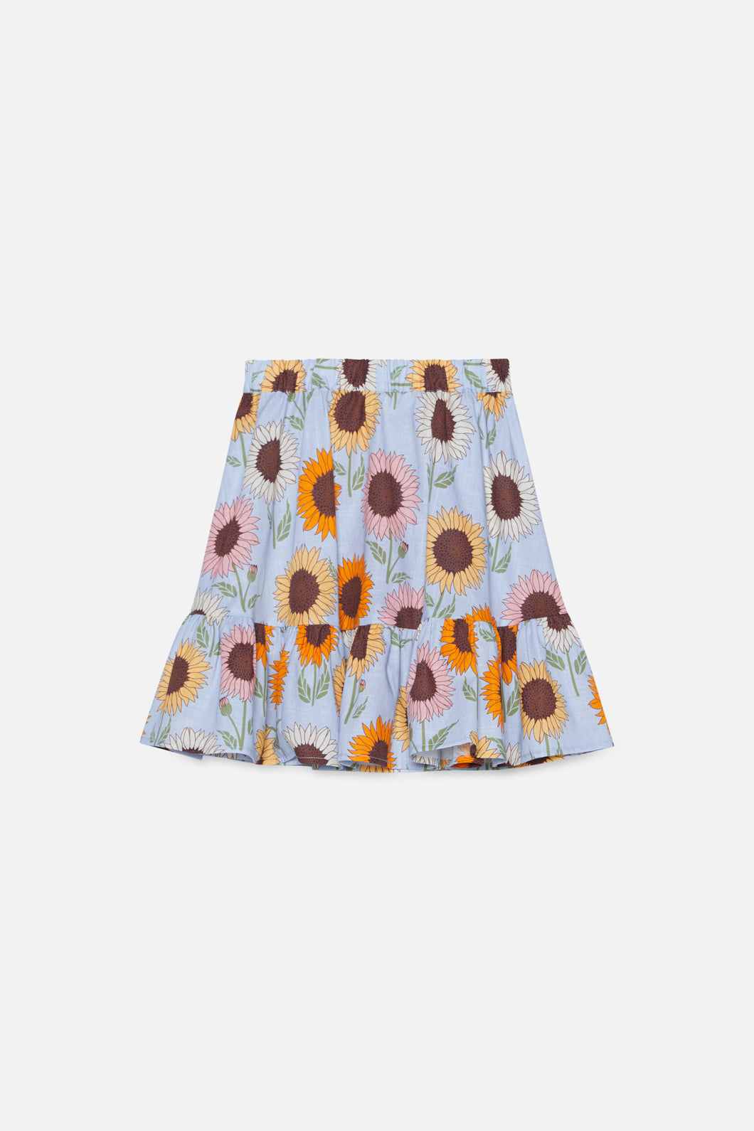 Soft Organic Cotton Printed Sunflower Skirt for Kids