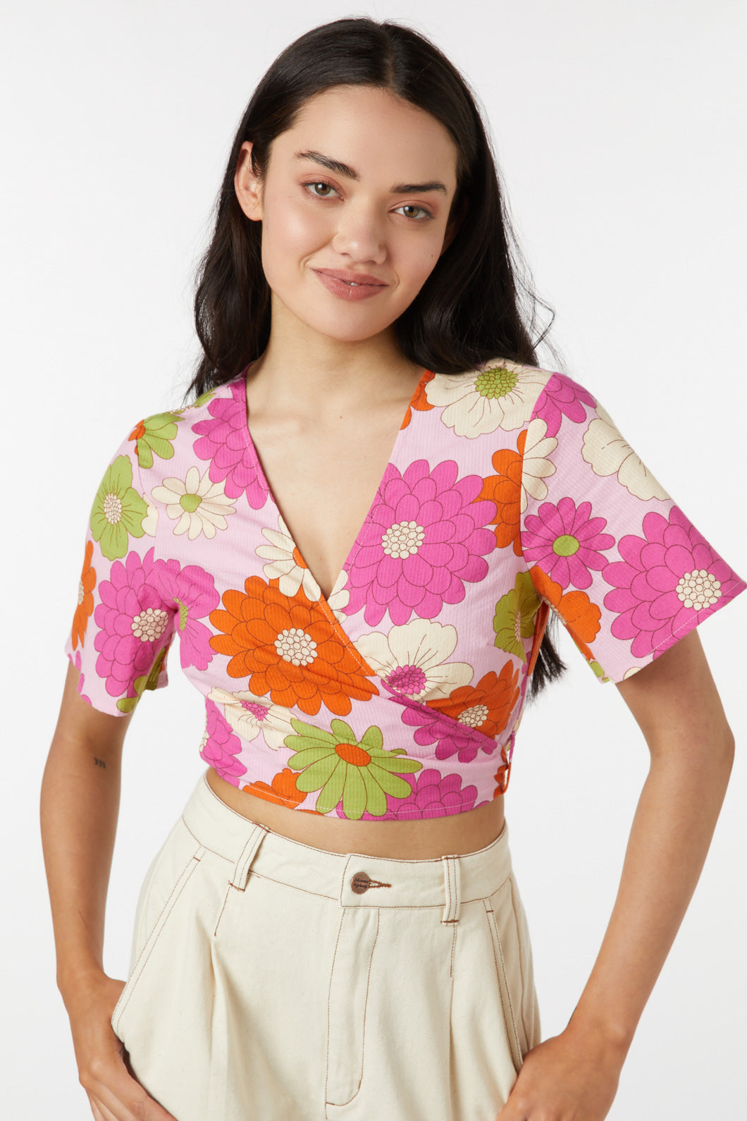 Stylish Susan Floral Wrap Women's Top