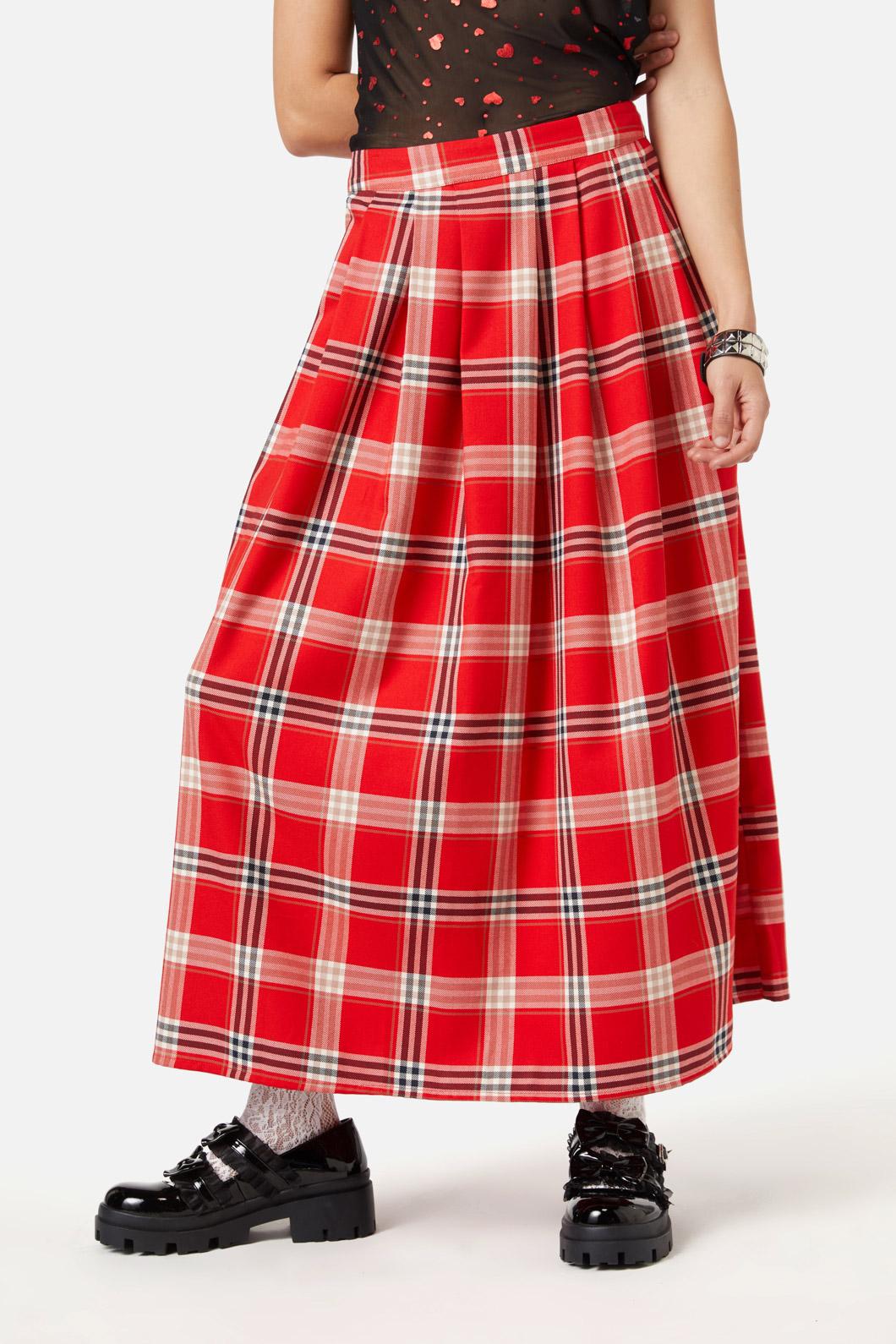 Stylish Queen Of Cats Cotton Tartan Women's Skirt