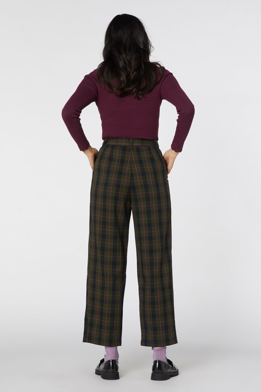 Stylish Molly Check Patterned Tapered Dress Pants