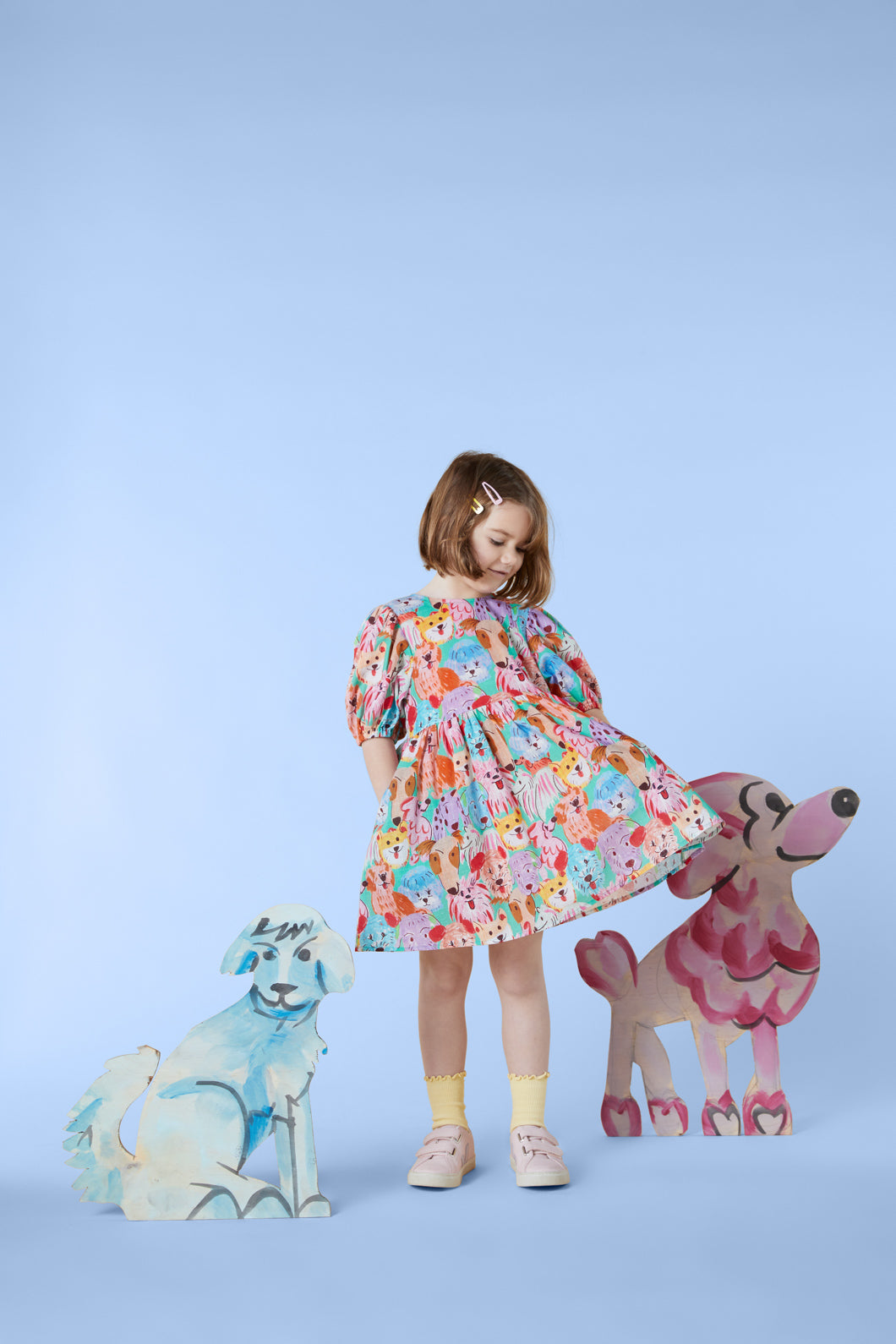 Adorable Puppy - Inspired Soft Cotton Kids Dress