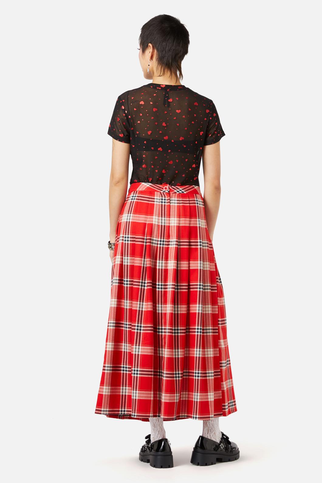 Stylish Queen Of Cats Cotton Tartan Women's Skirt