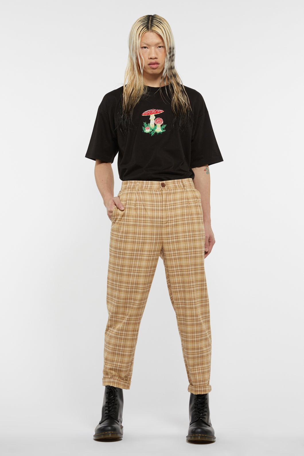 Unisex Meadow Tartan Straight - Leg Pant for Punk and Alt Fashion