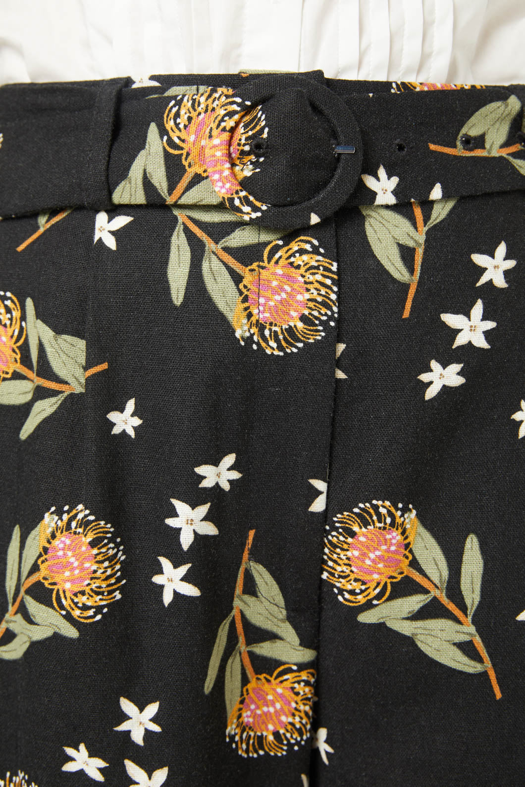 Stylish Pin Cushion Protea Printed High - Waisted Women's Pants