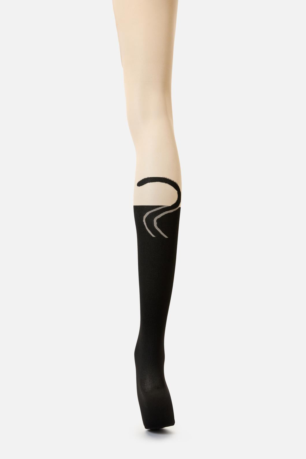 Adorable Full-Length Cat Face Design Tights with Generous Stretch