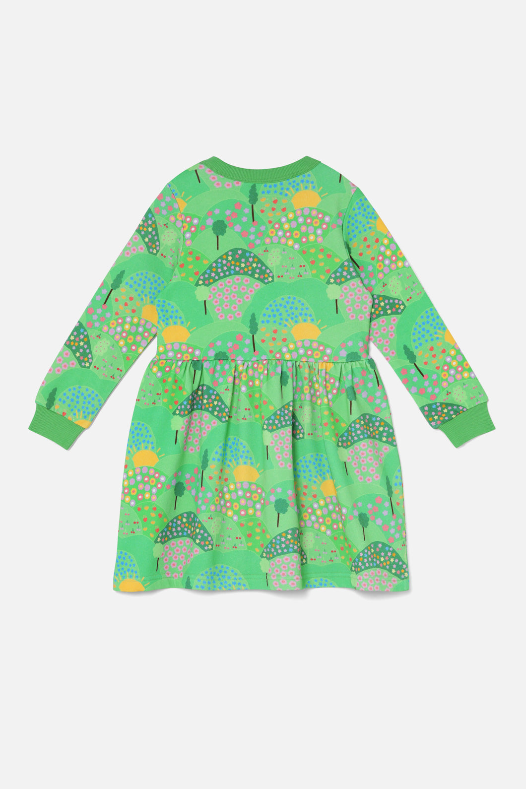 Sunny Side Children's Printed Cotton Loopback Sweater Dress for Everyday Wear