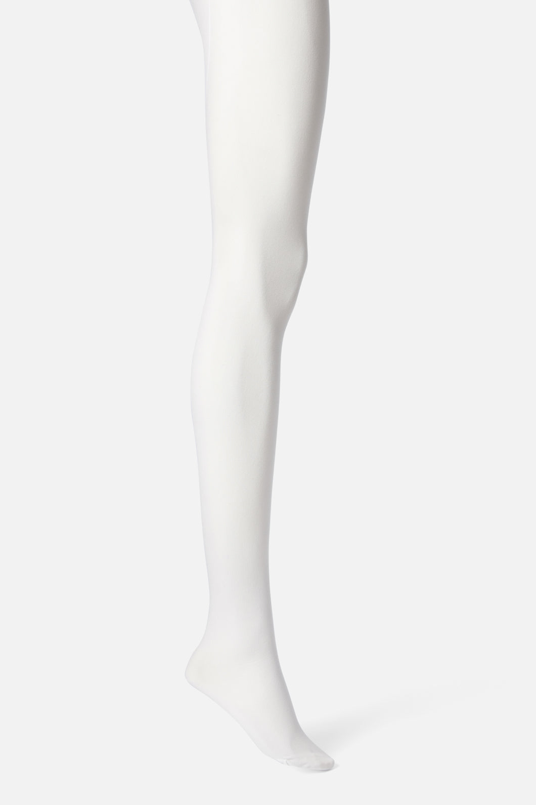 Classic Full-length Semi-opaque Solid Tights in White or Purple, Sizes S, M, L
