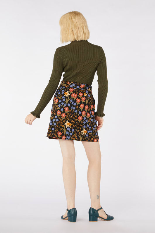 Winona Scandinavian Inspired Floral Print Mini Skirt for Women