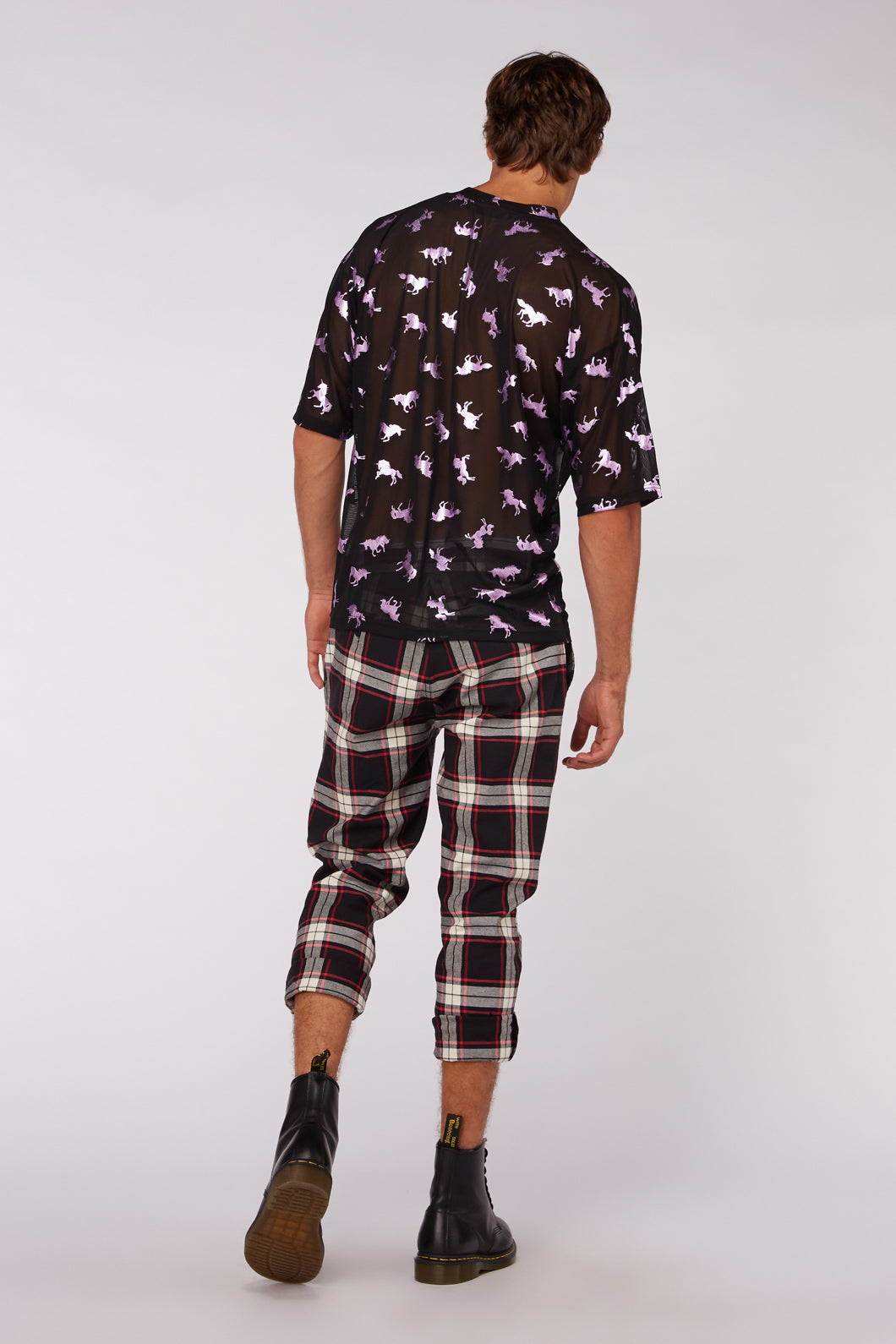 Super Stretchy Unisex Mesh Top with Unicorn Foil Print