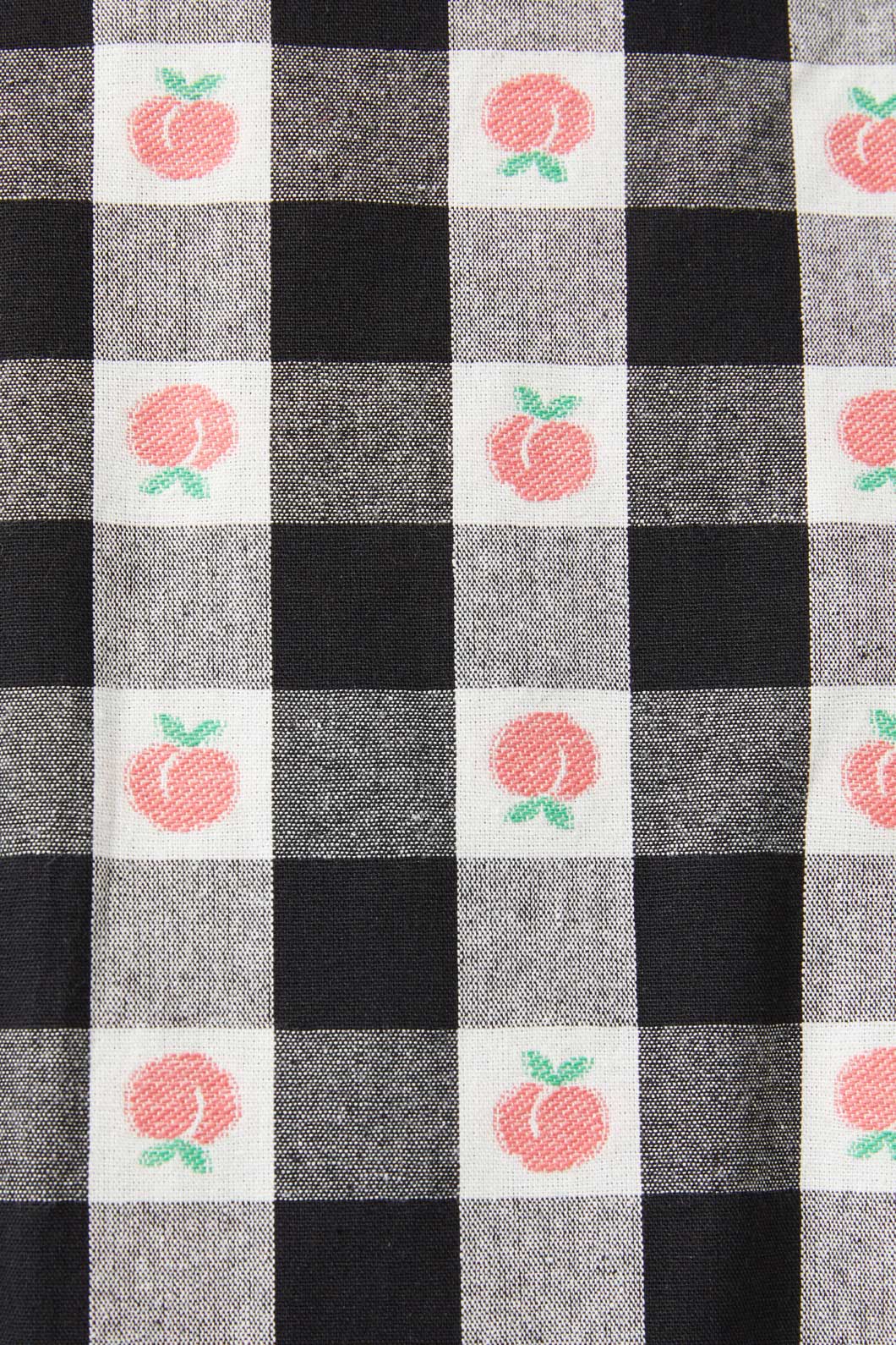 Organic Peach Gingham Flared Mini Skirt with In - Seam Pockets