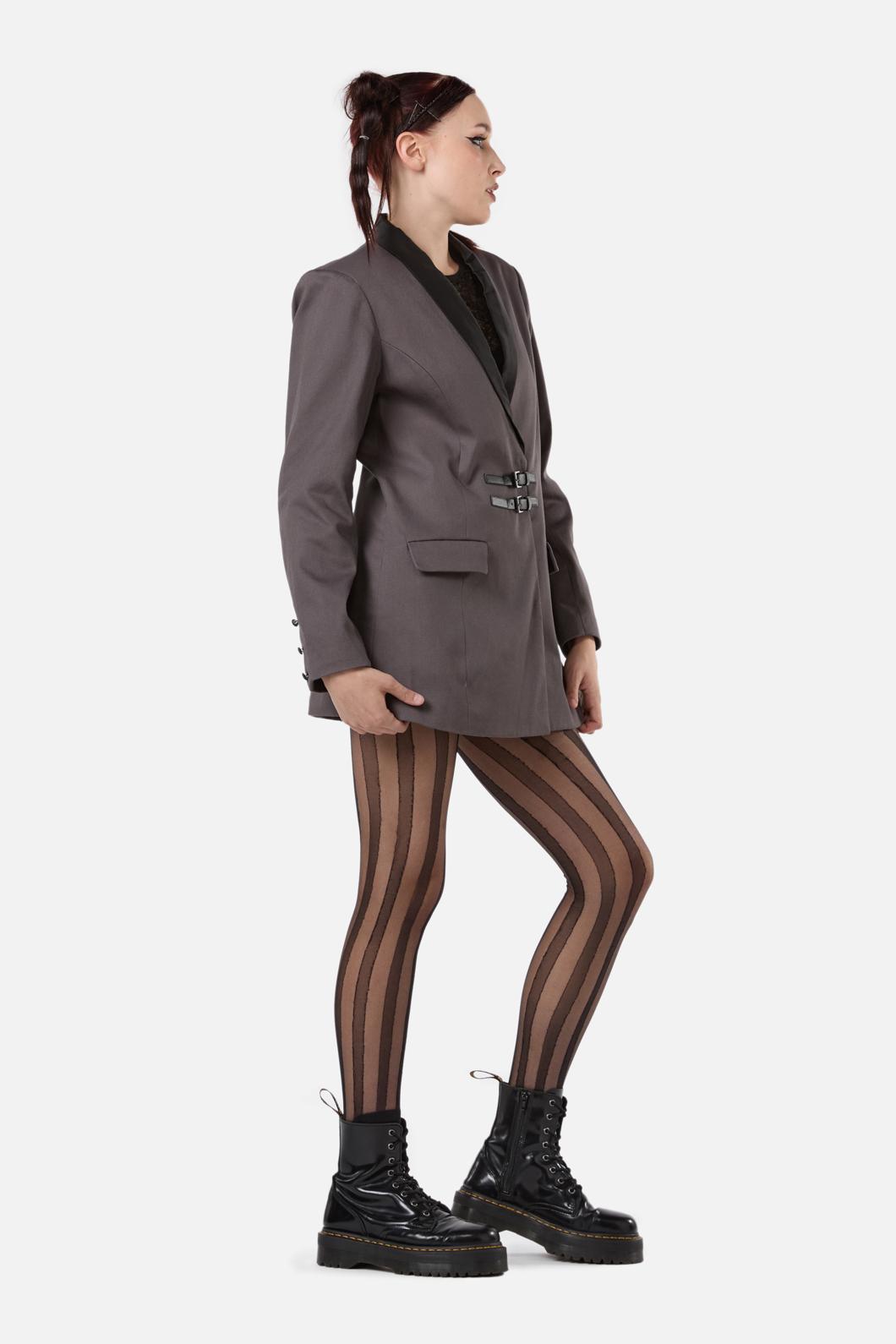 Time and Date Double - Breasted Shawl Collar Cotton Elastane Blazer for Fashion