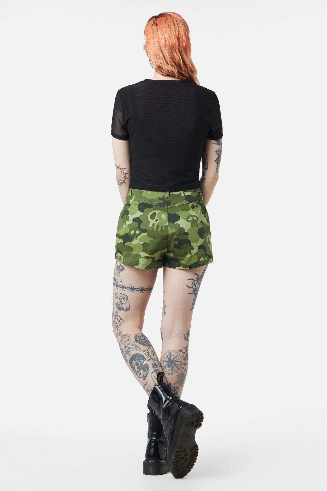 Eliza Stretchy Cropped Mesh Top in Black & White
