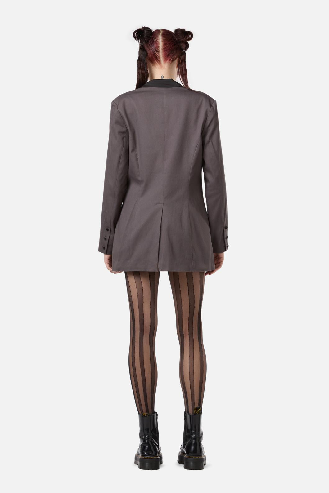 Time and Date Double - Breasted Shawl Collar Cotton Elastane Blazer for Fashion