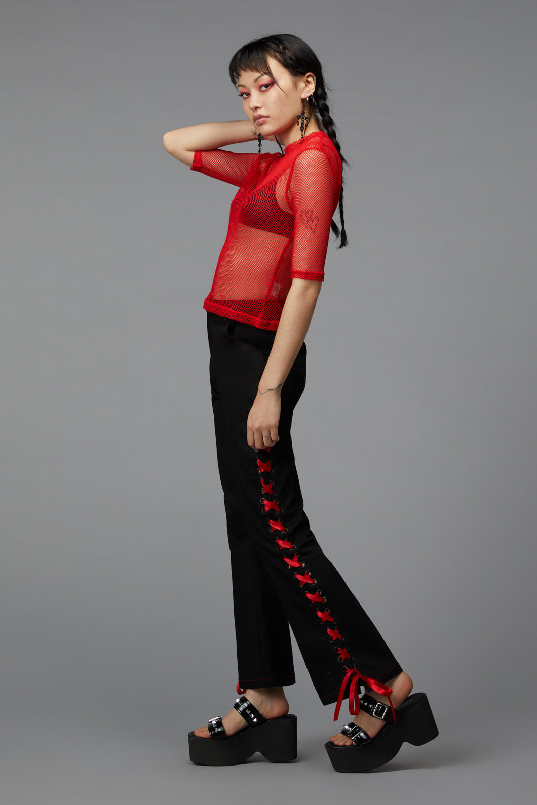 Wide Style Polyester Mesh Fishnet Top for Fashionable Wear