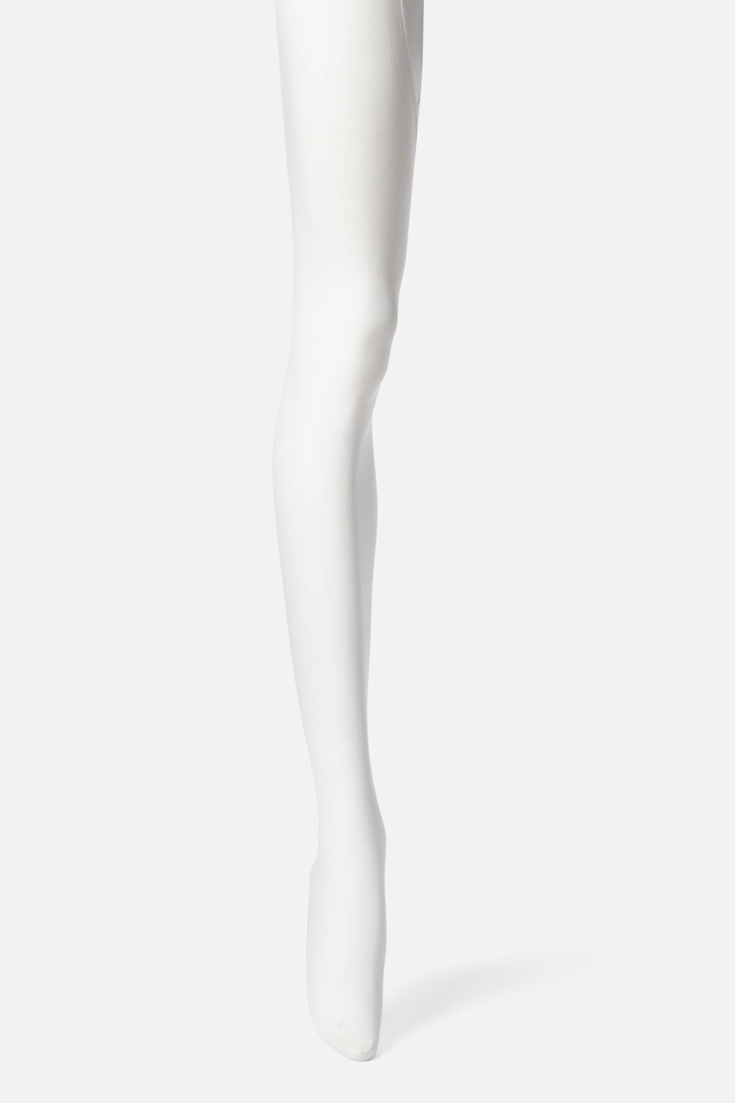 Classic Full-length Semi-opaque Solid Tights in White or Purple, Sizes S, M, L