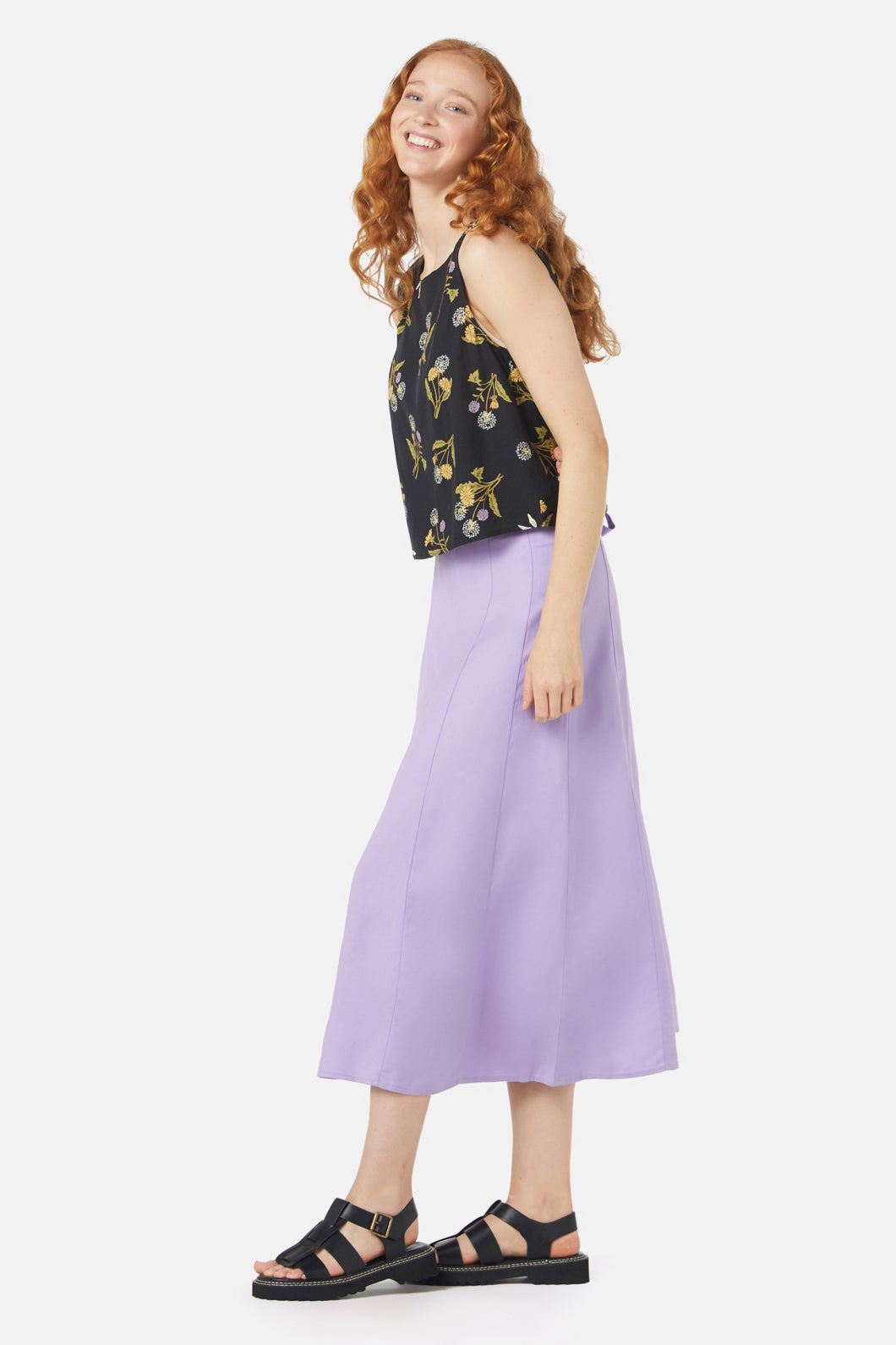Summer Dandelion Patterned Sleeveless Shell Top for Women