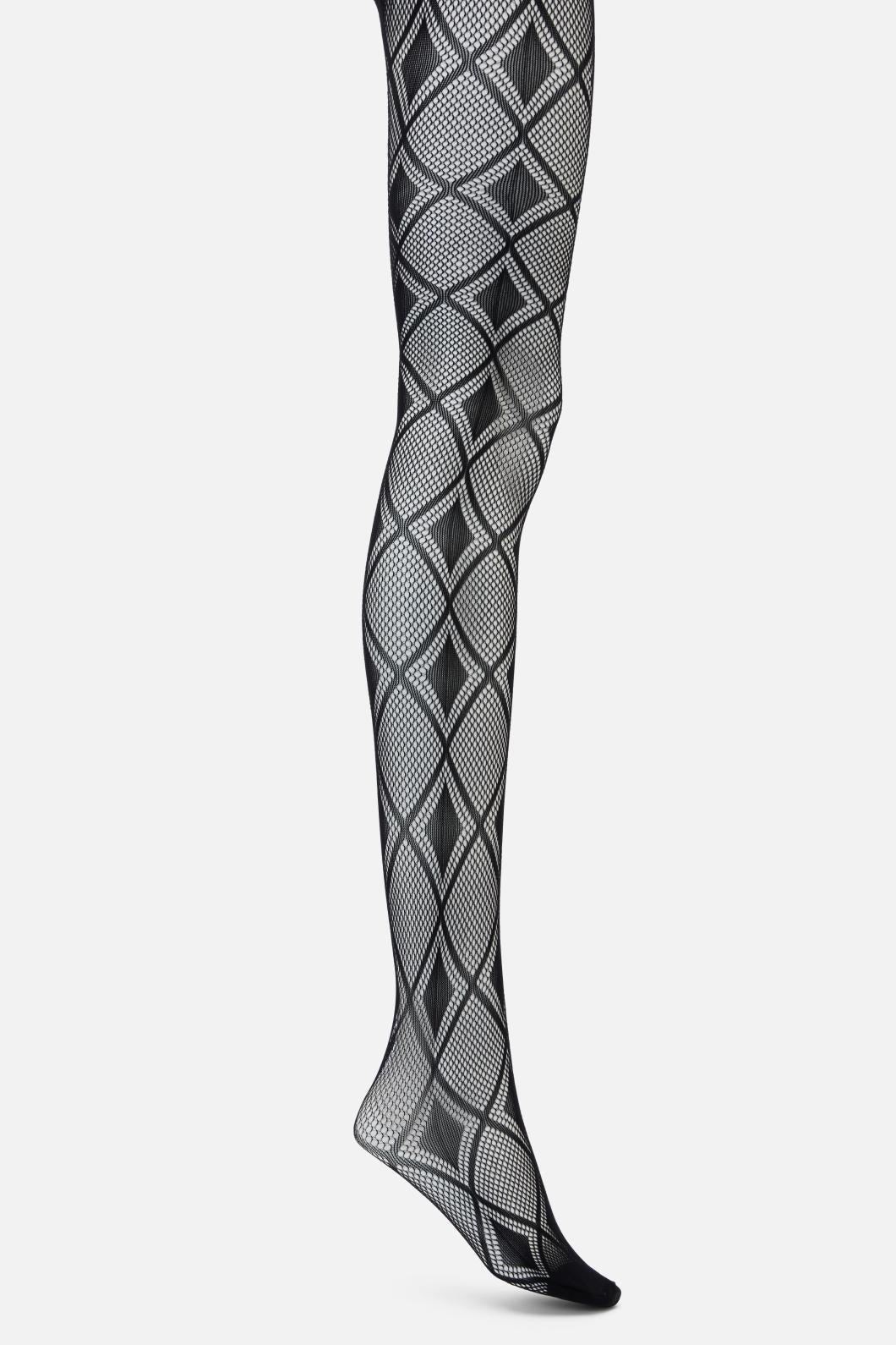 Stylish Diamond Patterned Fishnet Tights