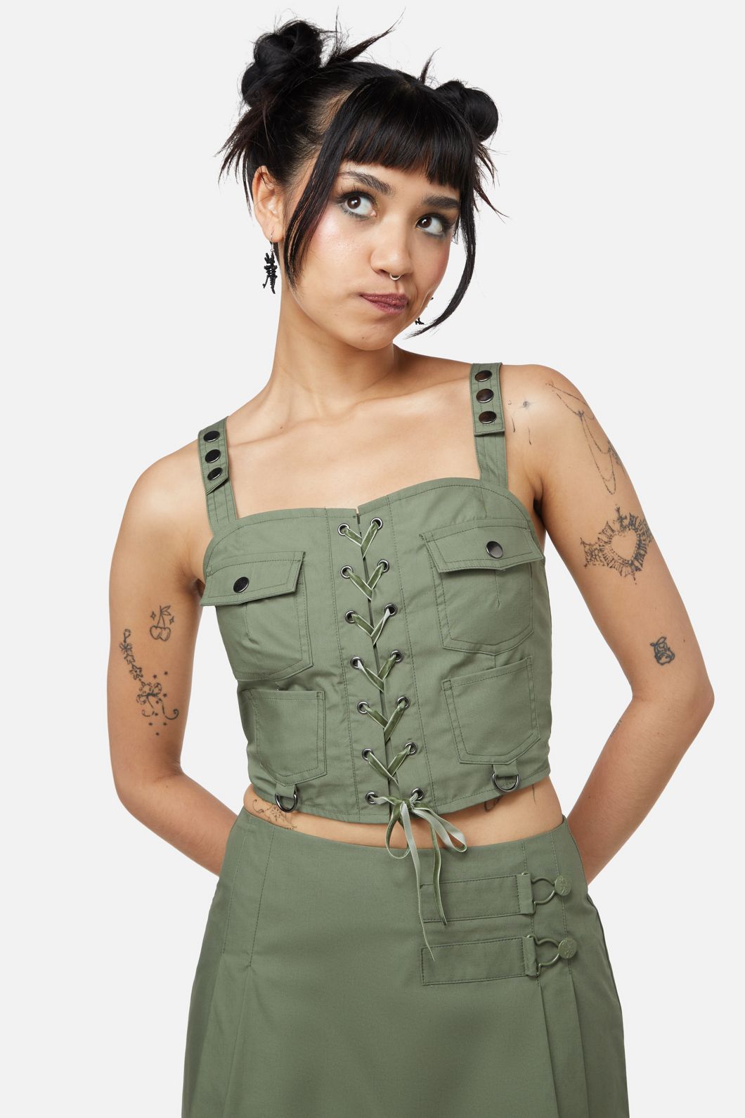 Cotton Utility Bodice for Field Work with Cargo Pockets