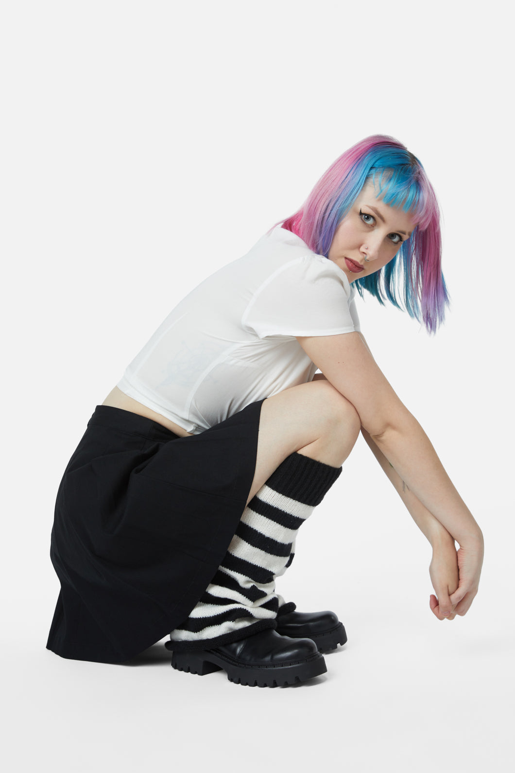Stylish Wide Striped Knee-High Leg Warmers