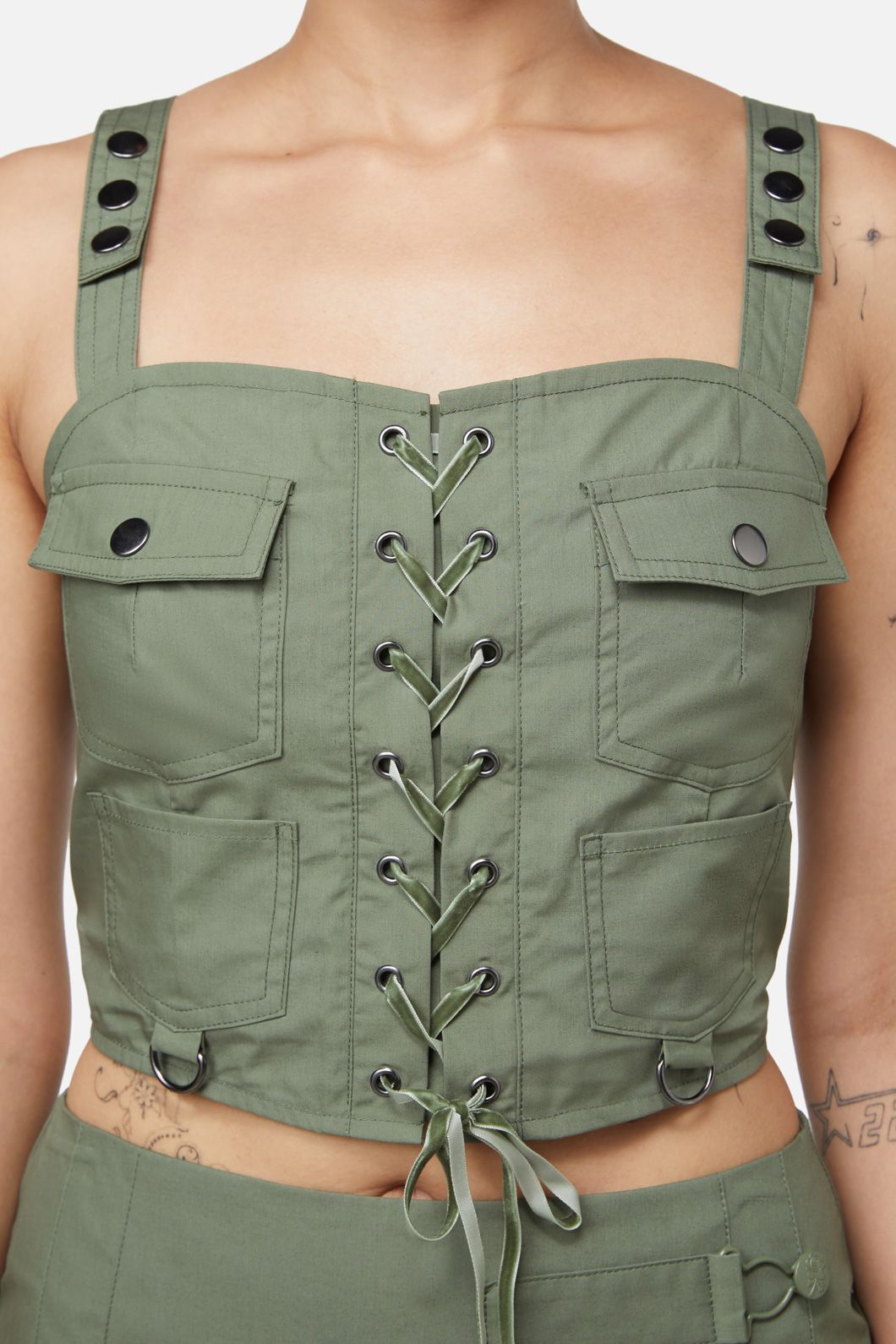 Cotton Utility Bodice for Field Work with Cargo Pockets