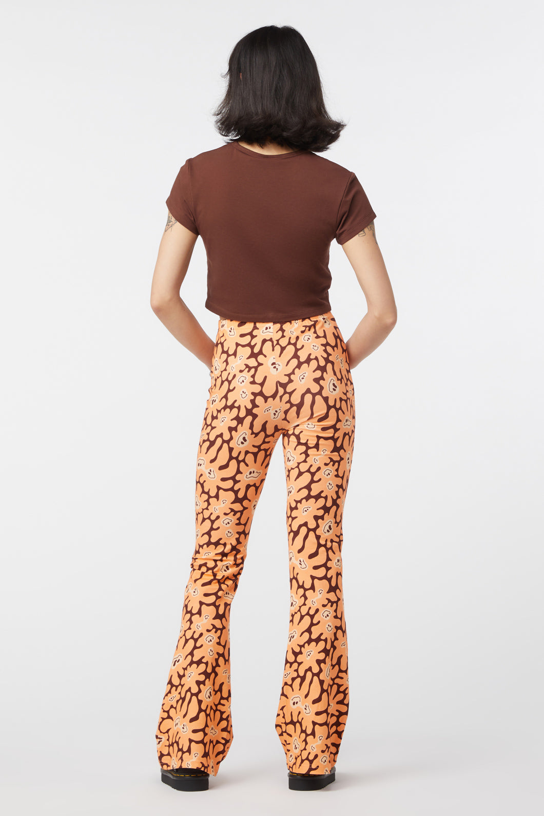 Organic Cotton Cropped Flower Frenzy Short-Sleeve Round Neck Tee