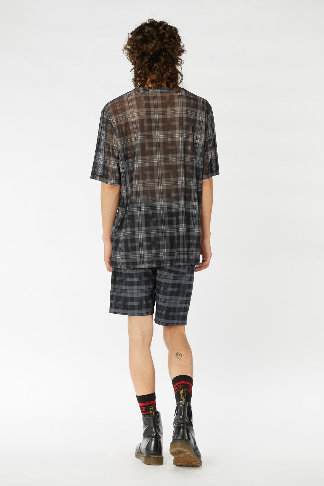 Stylish Oversized Tartan Print Mesh Tut Tut Tee