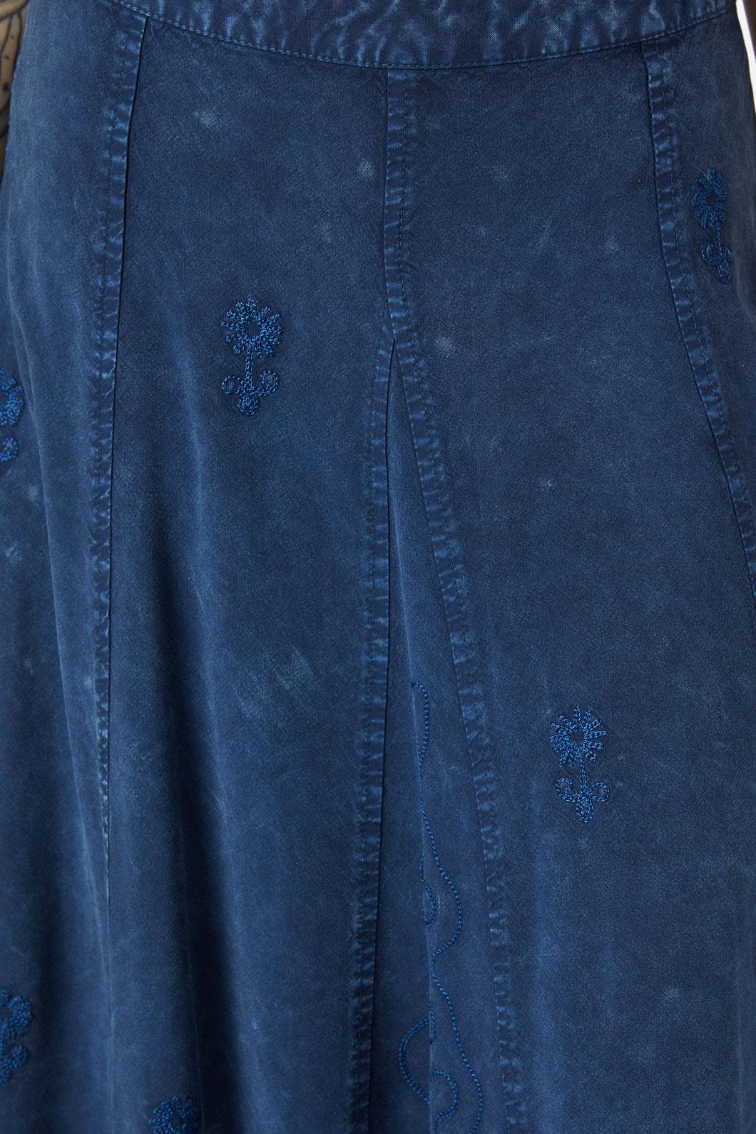 Whimsical Cotton Ladies' Skirt with Embroidery Panel