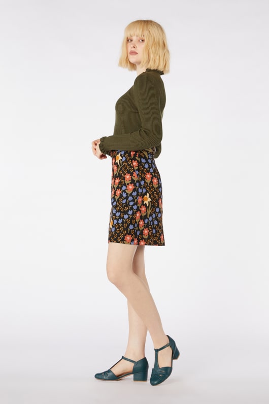 Winona Scandinavian Inspired Floral Print Mini Skirt for Women