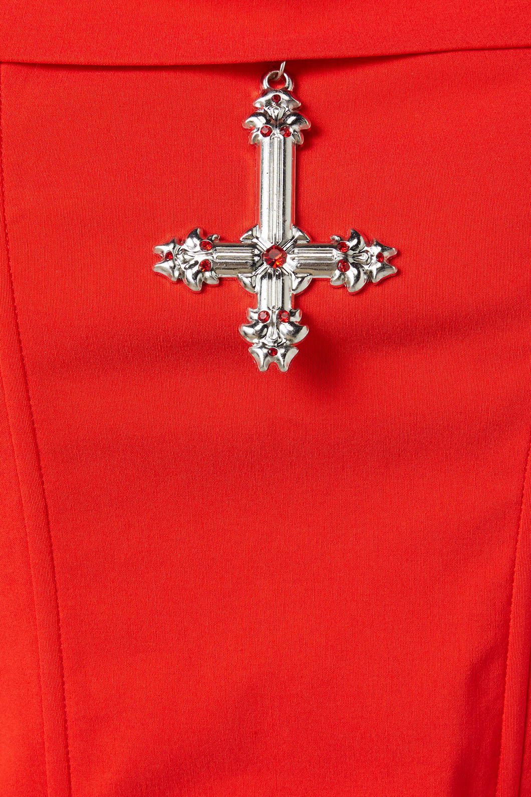 Gothic Sleeveless Lilith Charm Corset with Crucifix Decoration