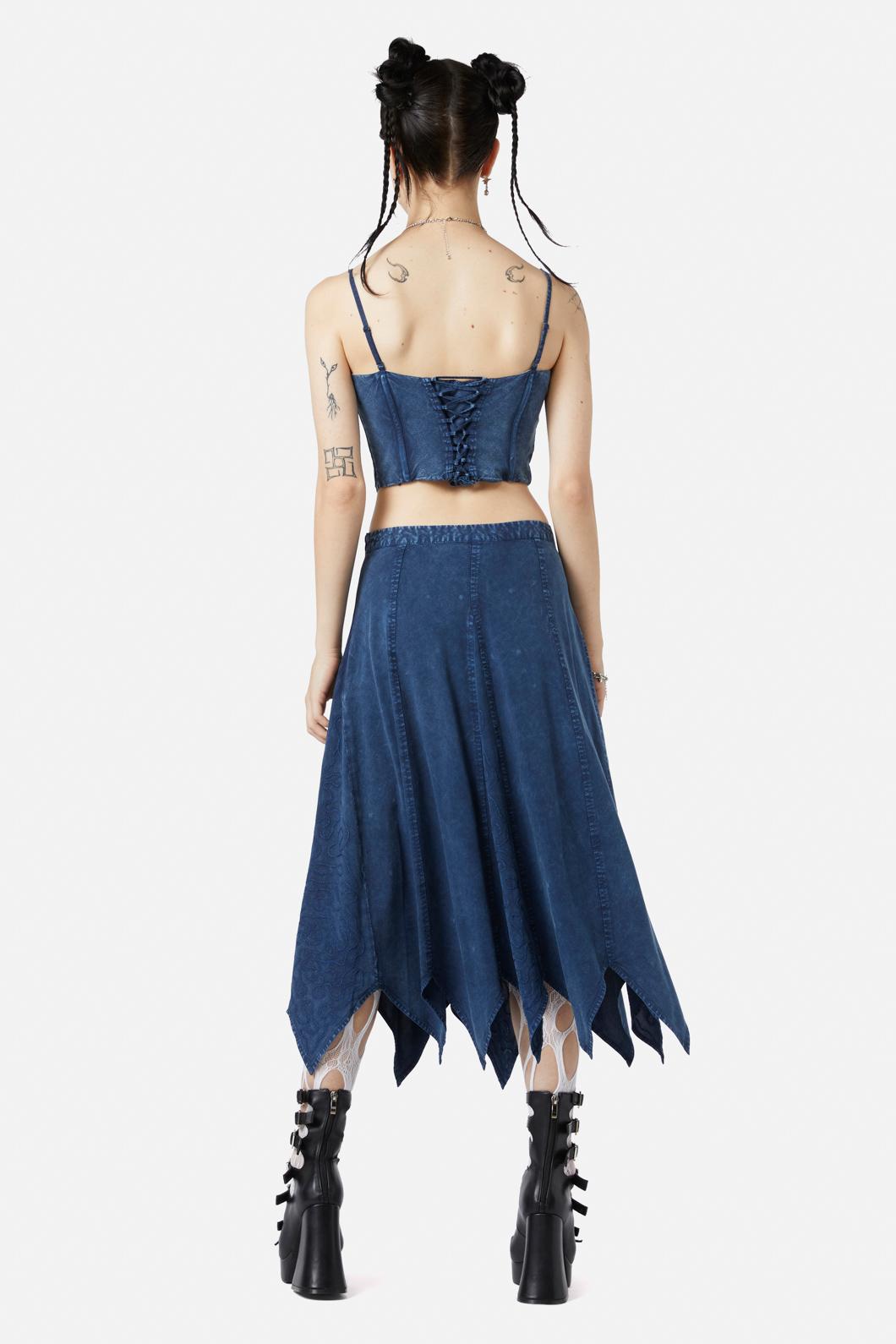 Whimsical Cotton Ladies' Skirt with Embroidery Panel
